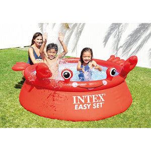 Intex - Piscine Gonflable Happy Crab, Diamètre de 6 Pieds, Capacité de 232 Gallons, Rouge - Simple Boutique