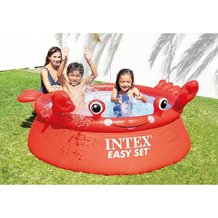 Intex - Piscine Gonflable Happy Crab, Diamètre de 6 Pieds, Capacité de 232 Gallons, Rouge - Simple Boutique