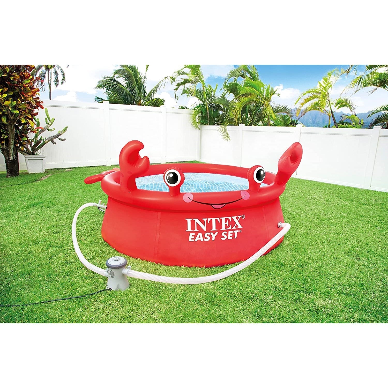 Intex - Piscine Gonflable Happy Crab, Diamètre de 6 Pieds, Capacité de 232 Gallons, Rouge - Simple Boutique