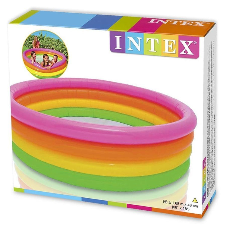 Intex - Piscine Gonflable pour Enfant, 66'' x 18'', Arc-en-Ciel - Simple Boutique