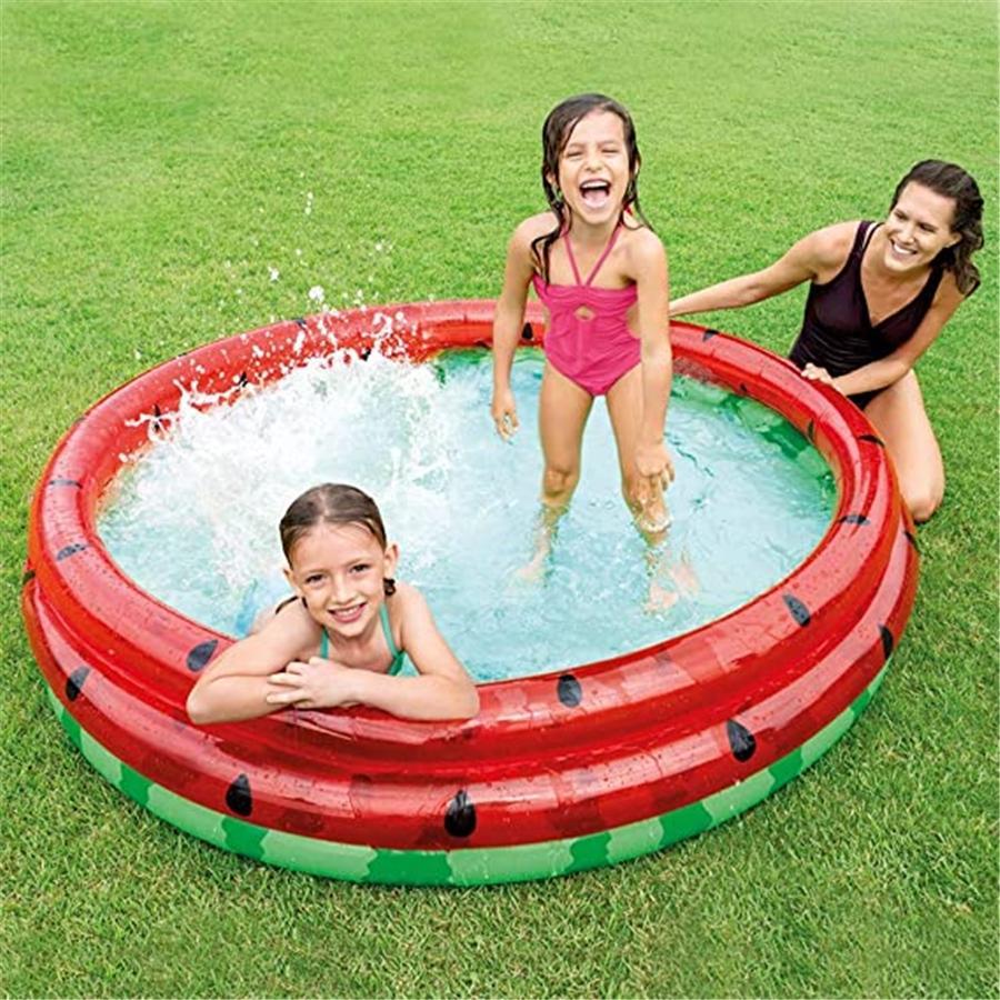 Intex - Piscine Gonflable pour Enfant à Trois Anneaux, 66" X 15" Motif Melon-D'eau - Simple Boutique