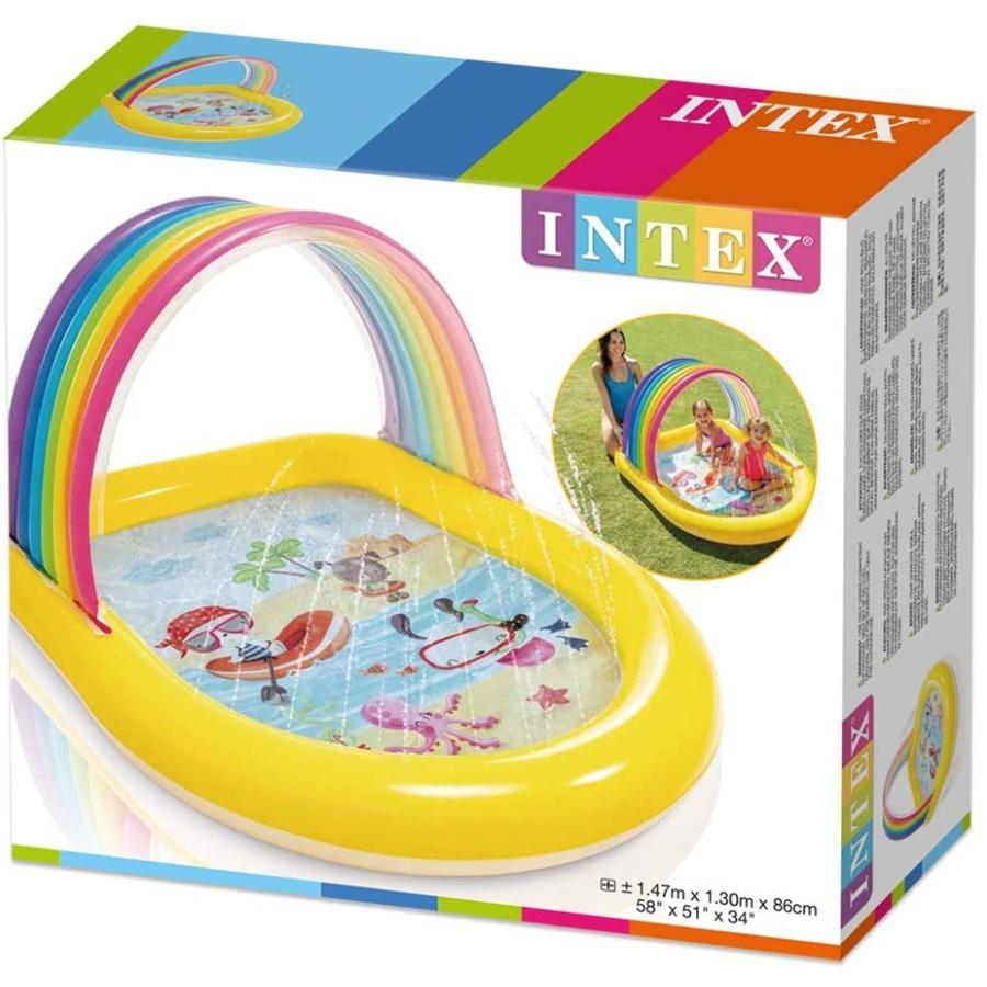 Intex - Piscine Gonflable pour Enfant avec Fontaine, 58'' x 51'' x 34'', Arc-en-Ciel - Simple Boutique
