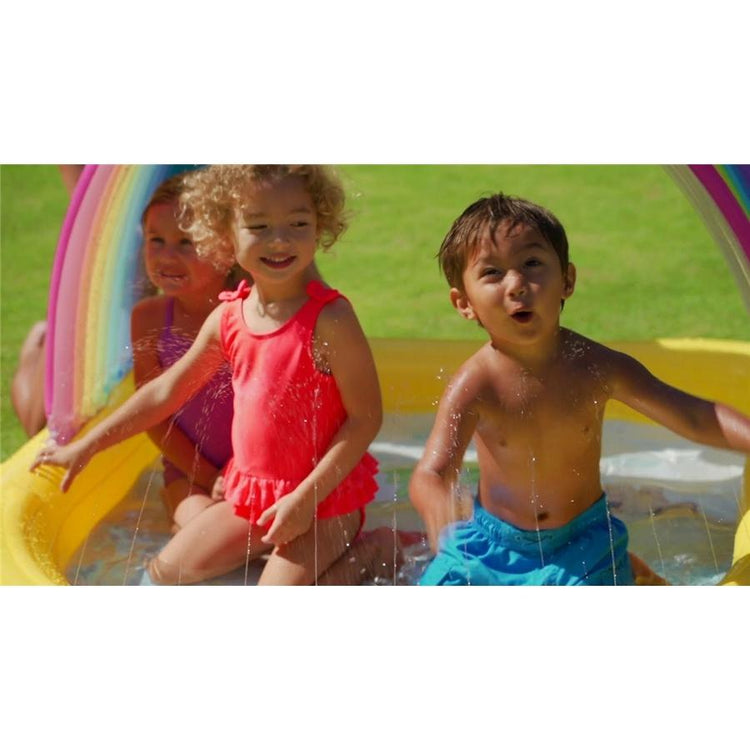 Intex - Piscine Gonflable pour Enfant avec Fontaine, 58'' x 51'' x 34'', Arc-en-Ciel - Simple Boutique