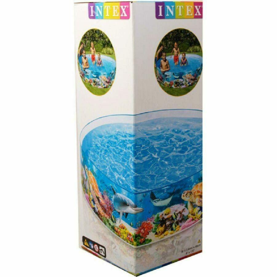 Intex - Piscine Rigide pour Enfant, 2.44m x 46cm, Motif Fond Marin - Simple Boutique