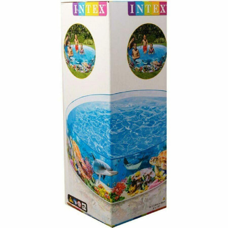 Intex - Piscine Rigide pour Enfant, 2.44m x 46cm, Motif Fond Marin - Simple Boutique