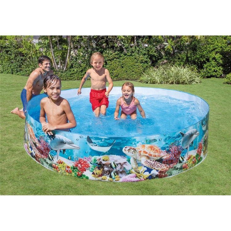 Intex - Piscine Rigide pour Enfant, 2.44m x 46cm, Motif Fond Marin - Simple Boutique
