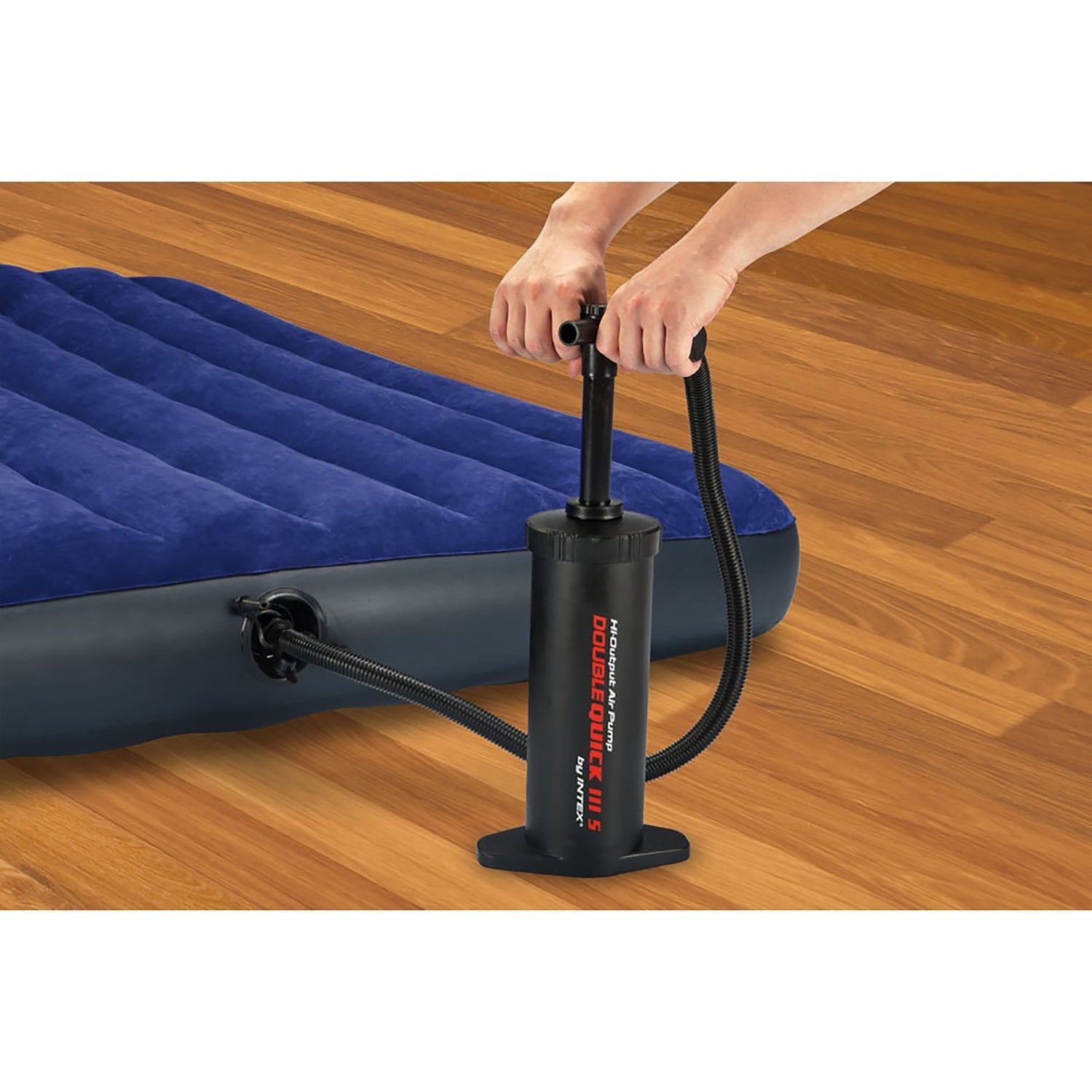 Intex - Pompe à Main Double Quick III, Comprend 3 Buses Différente, Noir - Simple Boutique