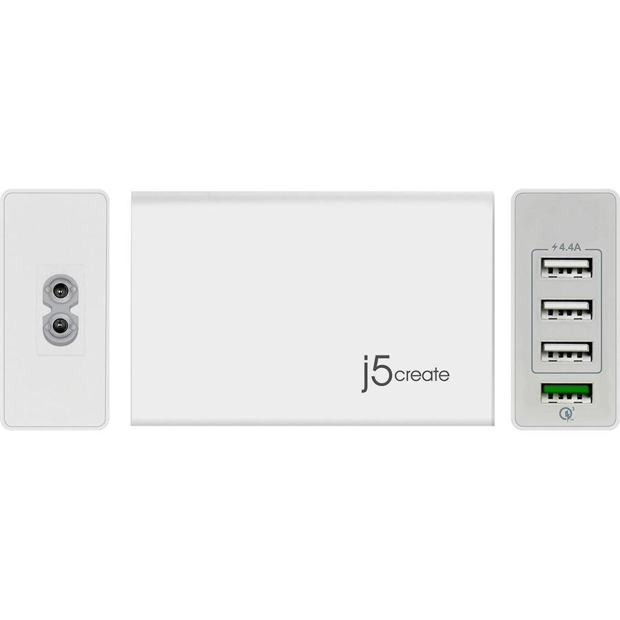 J5Create - Chargeur USB 3.0 avec 4 Port, Blanc - Simple Boutique
