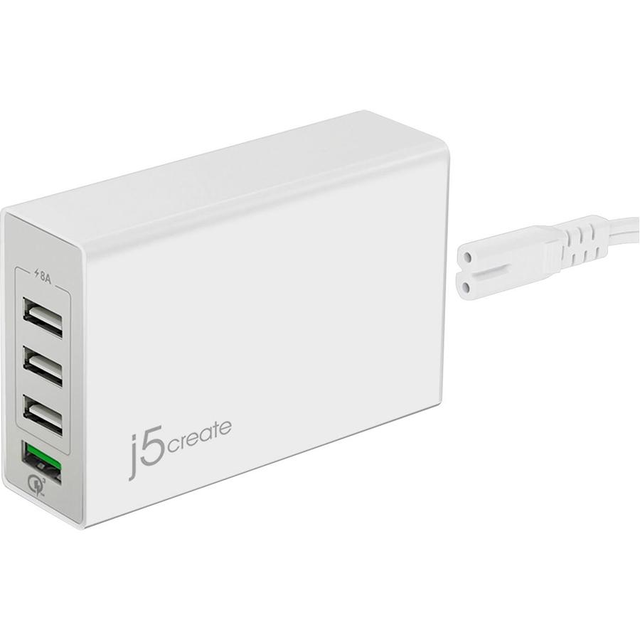 J5Create - Chargeur USB 3.0 avec 4 Port, Blanc - Simple Boutique