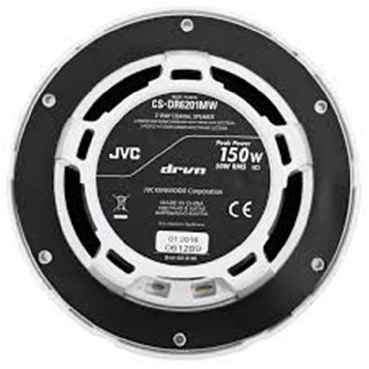JVC CS-DR6201MW Haut-Parleurs Coaxiaux à 2 Voies 6 1/2 " Marine / MotorSport avec Woofers Résistant à l'eau 150W, Blancs - Simple Boutique