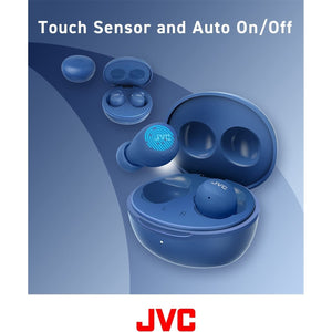 JVC HA-A6T-A - Écouteur Sans-Fil Intra-Auriculaire, Bluetooth 5.1, Avec Boitier de Recharge et Commande Tactile, Bleu - Simple Boutique