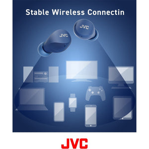 JVC HA-A6T-A - Écouteur Sans-Fil Intra-Auriculaire, Bluetooth 5.1, Avec Boitier de Recharge et Commande Tactile, Bleu - Simple Boutique