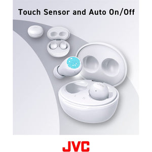 JVC HA-A6T-W - Écouteur Sans-Fil Intra-Auriculaire, Bluetooth 5.1, Avec Boitier de Recharge et Commande Tactile, Blanc - Simple Boutique