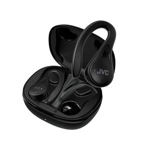 JVC HA-EC25T - Écouteurs Intra-Auriculaires Sans-Fil pour le Sport, Bluetooth 5.1, Avec Boitier de Recharge et Commandes Tactiles, Noir - Simple Boutique