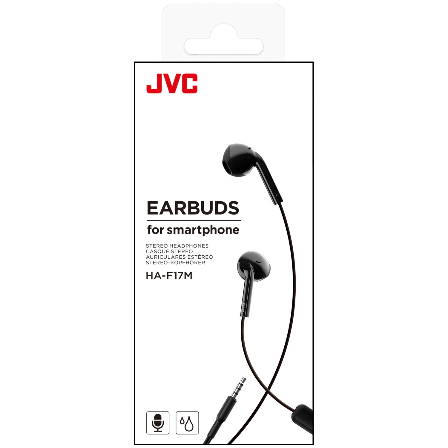 JVC HA-F17M-B - Écouteurs Filaires Intra-Auriculaires avec Télécommande et Microphone Intégrés, Noir - Simple Boutique