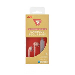 JVC HA-F19BT-PT Écouteurs Retro Bluetooth avec Microphone et Télécommande Rose - Simple Boutique