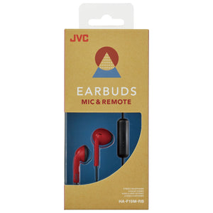 JVC HA-F19M-RB Écouteur Retro Intra-Auriculaire avec Microphone et Télécommande Rouge - Simple Boutique