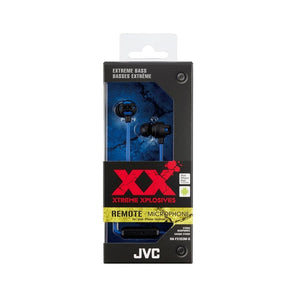 JVC HA-FX103M-A Écouteurs XX Intra-Auriculaire Résistant avec Microphone et Télécommande Bleu - Simple Boutique
