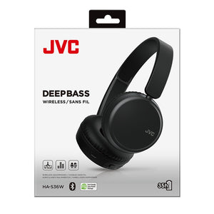 JVC HA-S36W-B - Écouteur Supra-Auriculaire Sans-Fil, Bluetooth 5.2, Télécommande et Microphone Intégrés, Noir - Simple Boutique