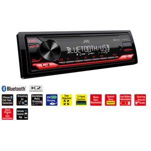 JVC KD-X280BT - Radio/Récepteur Multimédia Numérique avec Bluetooth, Pour Voiture, Noir - Simple Boutique