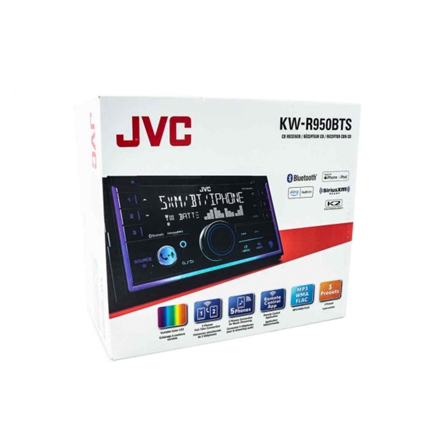 JVC KW-R950BTS - Radio/Récepteur Multimédia avec Lecteur CD et Bluetooth, Pour Voiture, Noir - Simple Boutique