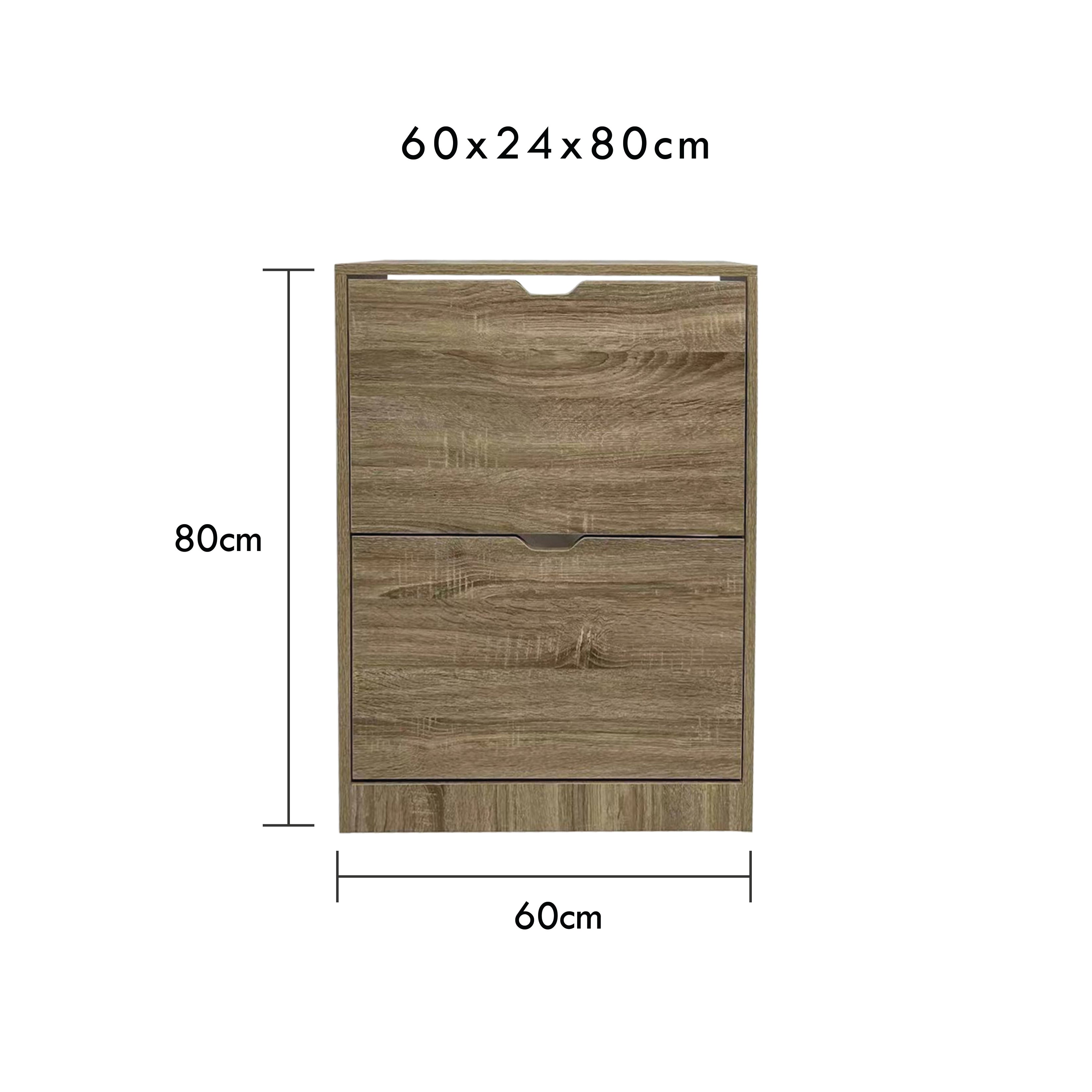 Jessar - Armoire de Rangement pour Chaussures à 2 Niveaux, De la Collection Baron, Brun - Simple Boutique