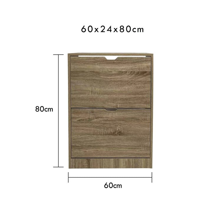 Jessar - Armoire de Rangement pour Chaussures à 2 Niveaux, De la Collection Baron, Brun - Simple Boutique