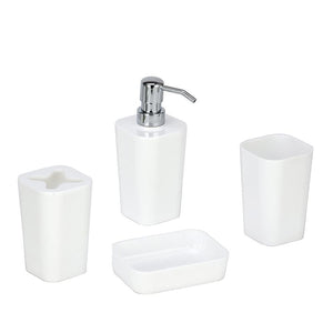 Jessar - Ensemble d'accessoires pour Salle de Bain 4 Morceaux, Blanc - Simple Boutique