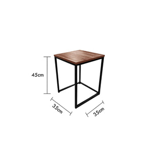 Jessar - Ensemble de 2 Tables d'appoint Carré, De la Collection Ross, Brun - Simple Boutique