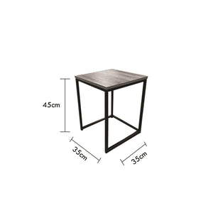 Jessar - Ensemble de 2 Tables d'appoint Carré, De la Collection Ross, Gris - Simple Boutique