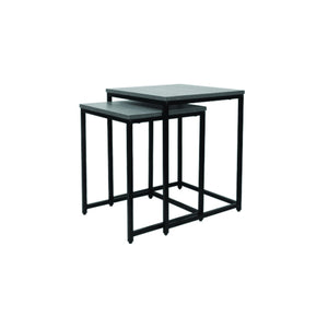 Jessar - Ensemble de 2 Tables d'appoint Carré, De la Collection Ross, Gris - Simple Boutique