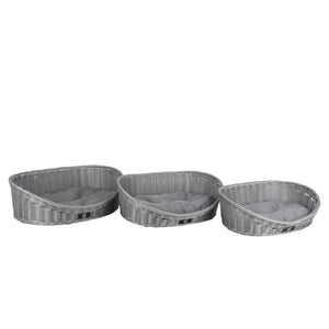 Jessar - Ensemble de 3 Lits pour Animaux Domestiques avec Coussin, Gris - Simple Boutique