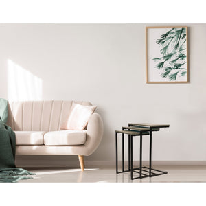 Jessar - Ensemble de 3 Tables d'appoint, De la Collection Eden, Grain de Bois Gris - Simple Boutique