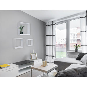 Jessar - Ensemble de 3 Tablettes Flottantes Carrés, De la Collection Fairview, Blanc - Simple Boutique