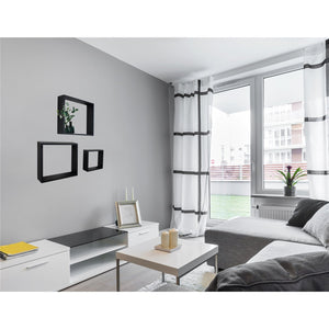Jessar - Ensemble de 3 Tablettes Flottantes Carrés, De la Collection Fairview, Noir - Simple Boutique