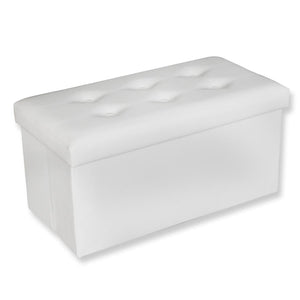 Jessar - Ottomane/Repose-Pied de Rangement, Rectangulaire, De la Collection Acadia, Blanc - Simple Boutique