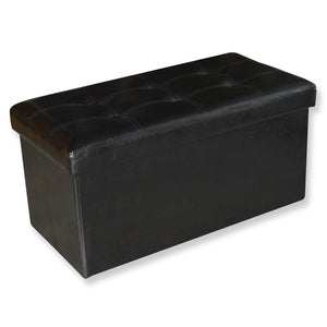 Jessar - Ottomane/Repose-Pied de Rangement, Rectangulaire, De la Collection Acadia, Noir - Simple Boutique