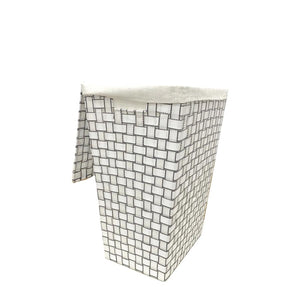 Jessar - Panier à Linge en Tissus avec Couvercle, 30X40X55 cm, Blanc - Simple Boutique