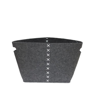 Jessar - Panier de Rangement en Feutre, 33.5 x 25 x 28cm, Gris Foncé - Simple Boutique