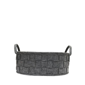 Jessar - Panier de Rangement en Feutre Tressé, 33 x 25 x 12cm, Gris Foncé - Simple Boutique