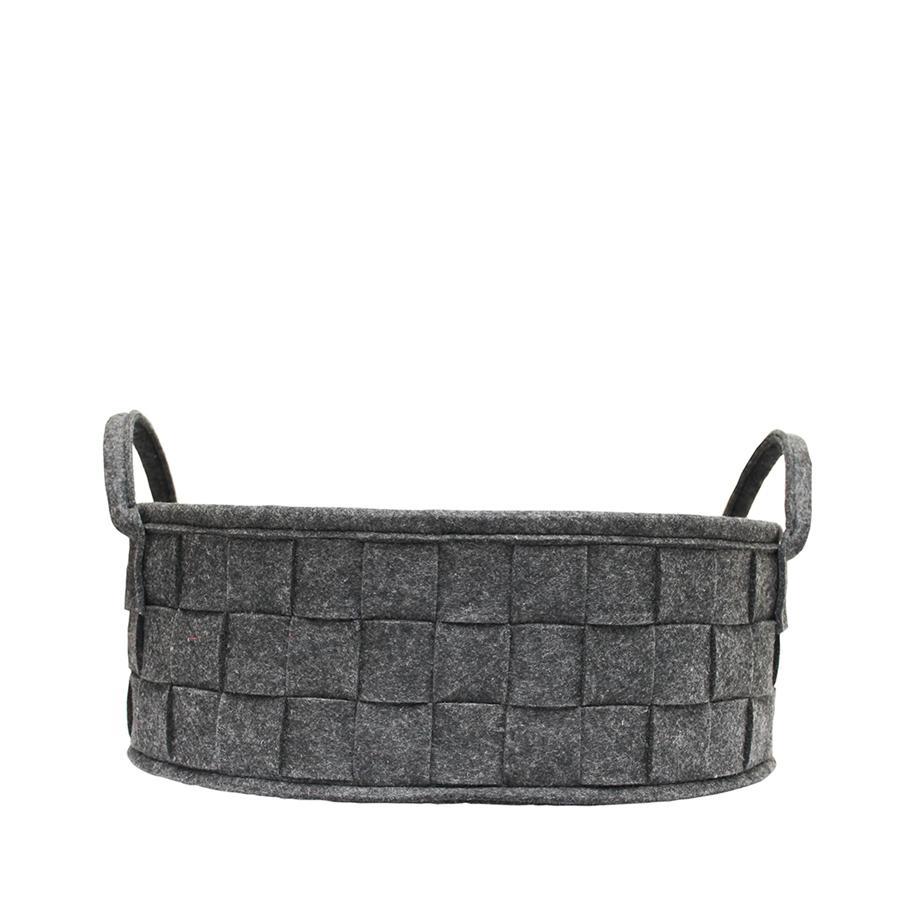 Jessar - Panier de Rangement en Feutre Tressé, 37 x 29 x 13.5cm, Gris Foncé - Simple Boutique