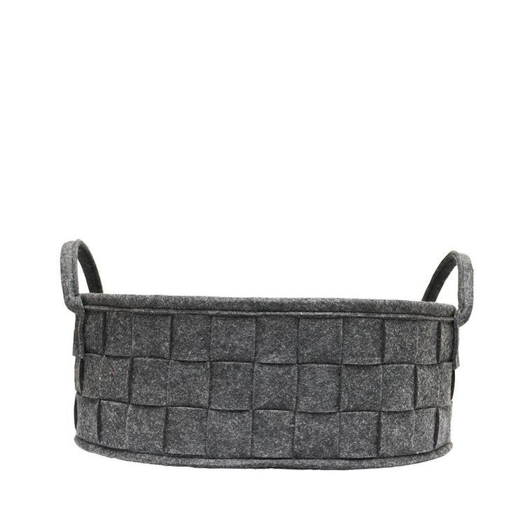 Jessar - Panier de Rangement en Feutre Tressé, 37 x 29 x 13.5cm, Gris Foncé - Simple Boutique