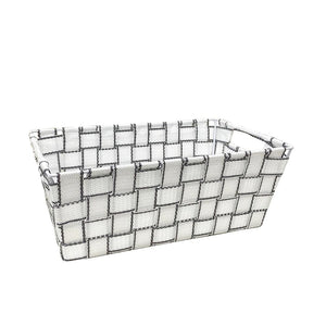 Jessar - Panier de Rangement en Tissus, 30X18 X11.5 cm, Blanc - Simple Boutique