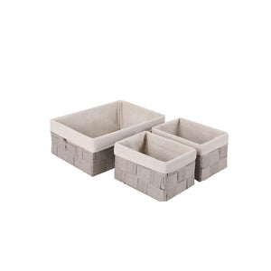 Jessar - Panier de Rangement en Tissus, Ensemble de 3, Gris Clair - Simple Boutique