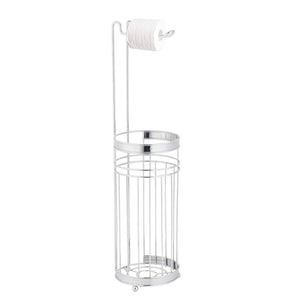 Jessar - Support pour Rouleau de Papier Hygiénique sur Pied pour Salle de Bain, Argenté - Simple Boutique