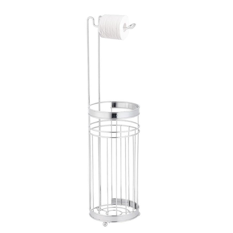 Jessar - Support pour Rouleau de Papier Hygiénique sur Pied pour Salle de Bain, Argenté - Simple Boutique