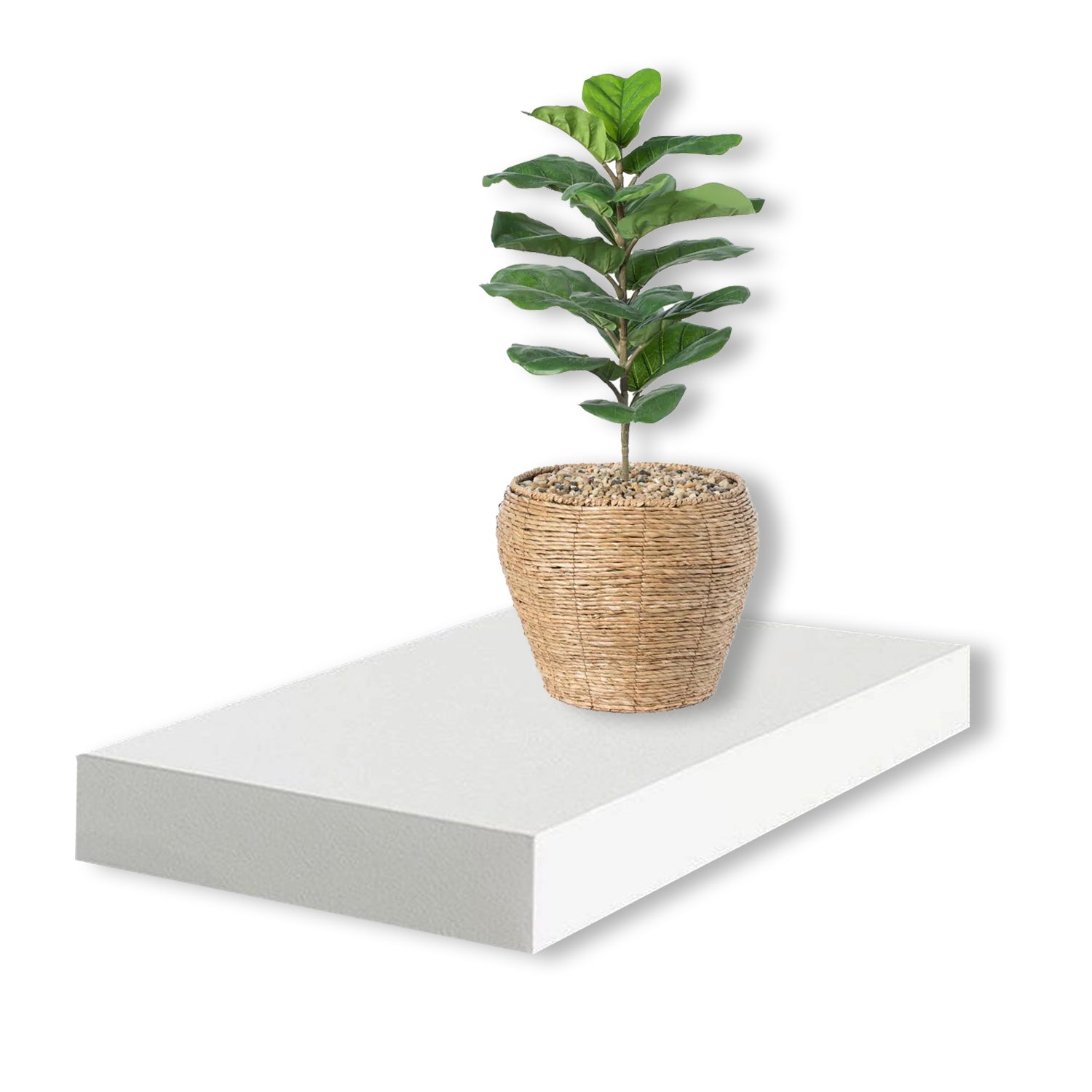 Jessar - Tablette Flottante Murale Individuelle, 15.75" x 9.25" x 1.5" , Blanc - Simple Boutique