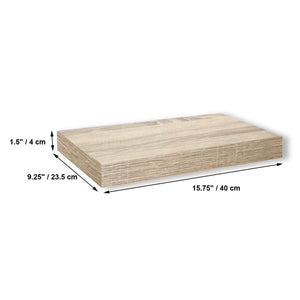 Jessar - Tablette Flottante Murale Individuelle, 15.75" x 9.25" x 1.5" , Naturel - Simple Boutique