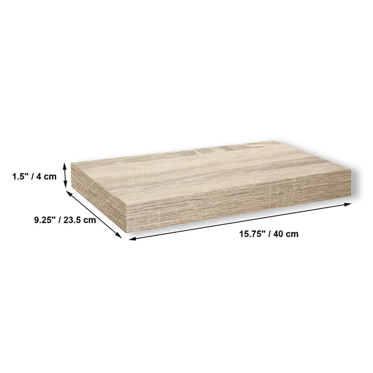 Jessar - Tablette Flottante Murale Individuelle, 15.75" x 9.25" x 1.5" , Naturel - Simple Boutique