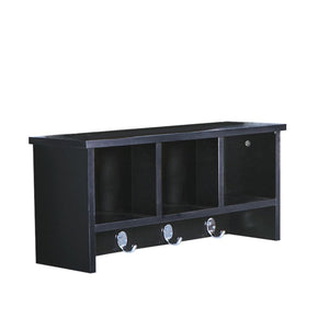 Jessar - Tablette Flottante Murale avec Casiers et Crochets, 22" x 10.8" x 6.7" , Noir - Simple Boutique